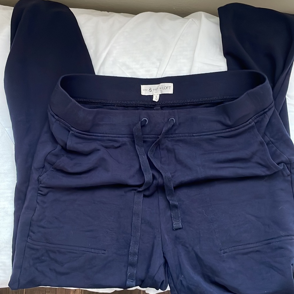 Lou & Grey LOFT Small Signature Soft Navy Sweatpants